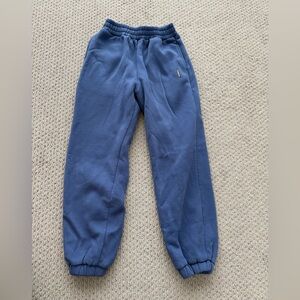 Blue Track Pants with Elastic Cuffs and Relaxed Fit